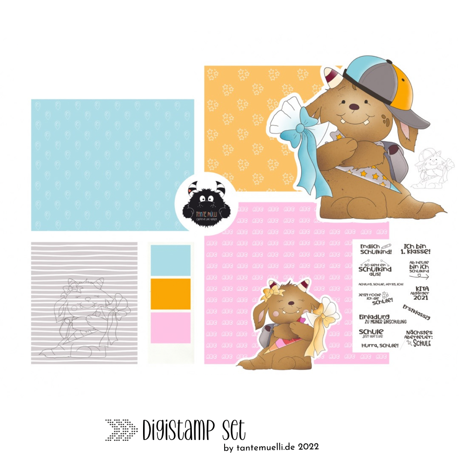 Erste Klasse Wusels - DigiStamp Set
